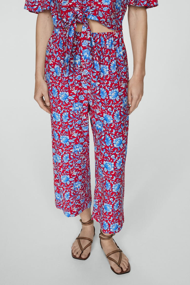 Mango Pantaloni culotte cu imprimeu floral Life - Pled.ro