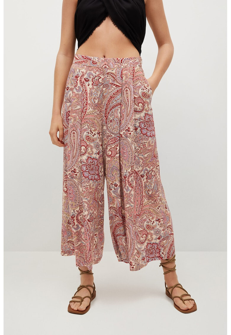 Mango Pantaloni culotte cu imprimeu paisley Sitges - Pled.ro