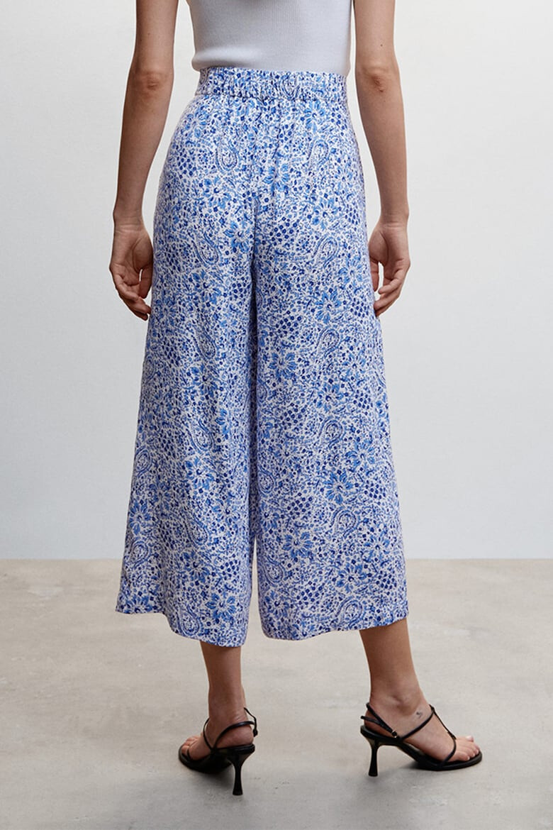 Mango Pantaloni culotte cu imprimeu si buzunare Life - Pled.ro