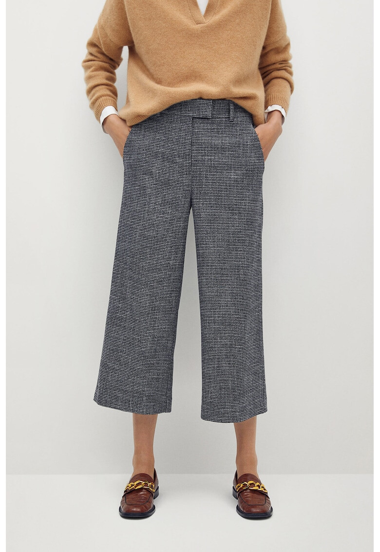 Mango Pantaloni culotte cu model in carouri Bermu - Pled.ro