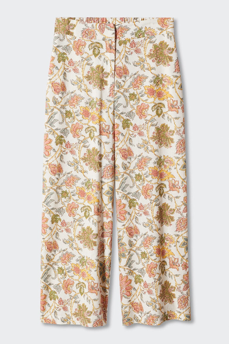 Mango Pantaloni culotte din amestec de in cu imprimeu floral - Pled.ro