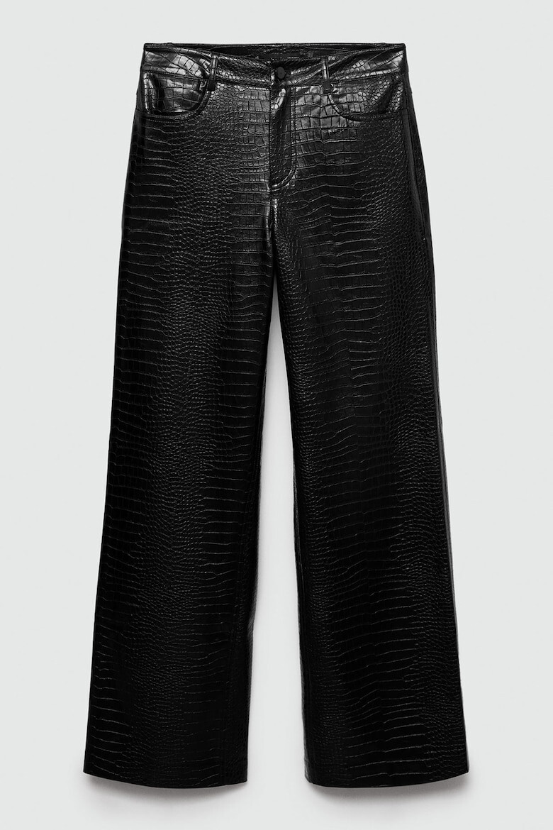 Mango Pantaloni de piele ecologica cu model piele de reptila Kaira - Pled.ro