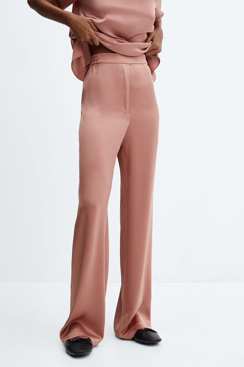 Mango Pantaloni de satin cu talie elastica Massim - Pled.ro