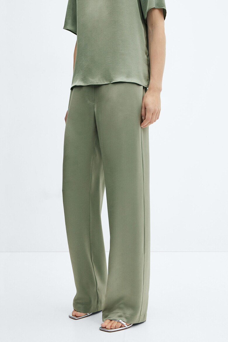 Mango Pantaloni de satin cu talie elastica Massim - Pled.ro