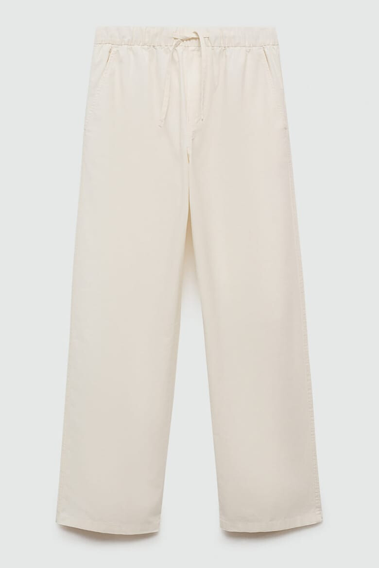 Mango Pantaloni din amestec de in cu snur in talie Comfy - Pled.ro