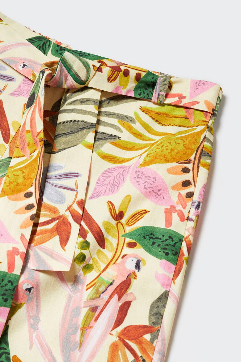 Mango Pantaloni din bumbac cu model tropical Loro - Pled.ro