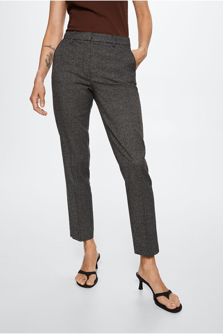 Mango Pantaloni eleganti skinny cu imprimeu houndstooth Warm - Pled.ro