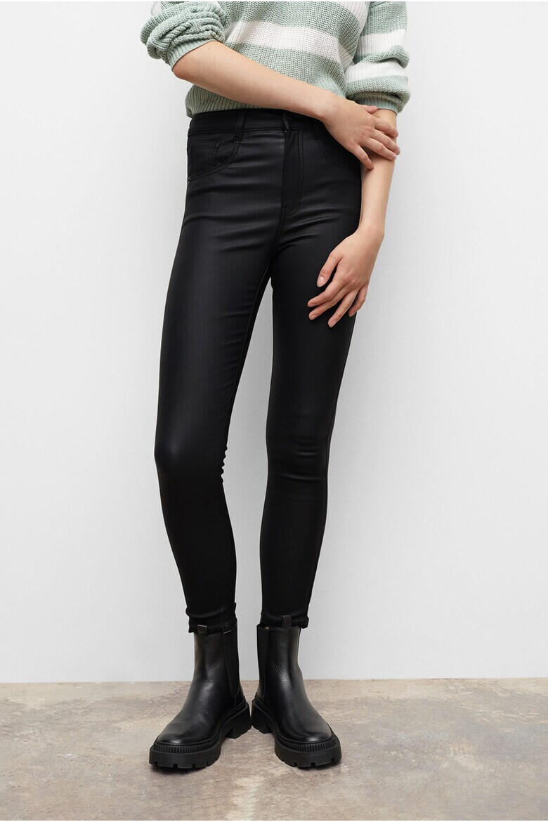 Mango Pantaloni skinny din piele ecologica Charlote - Pled.ro