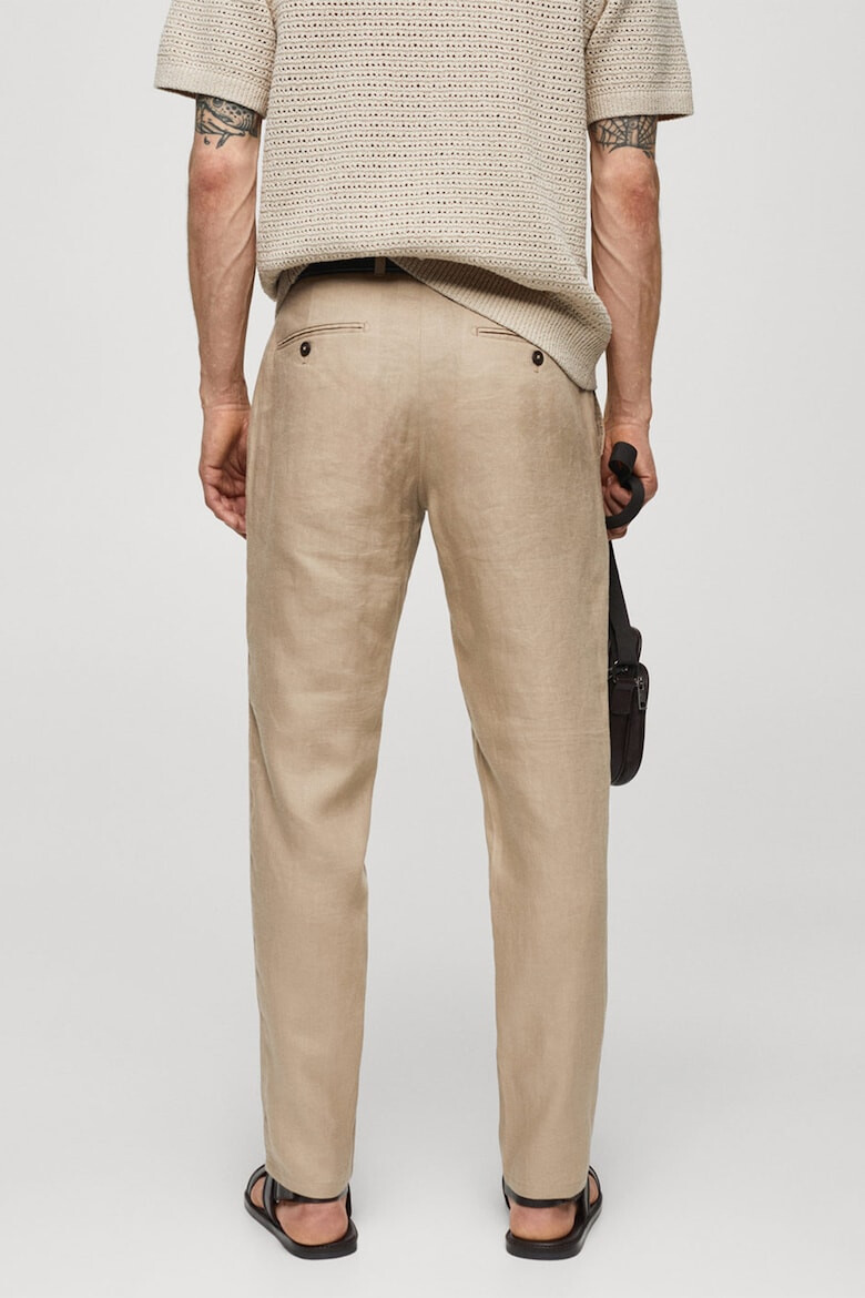 Mango Pantaloni slim fit din in Oyster - Pled.ro