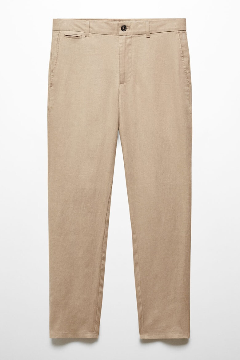 Mango Pantaloni slim fit din in Oyster - Pled.ro