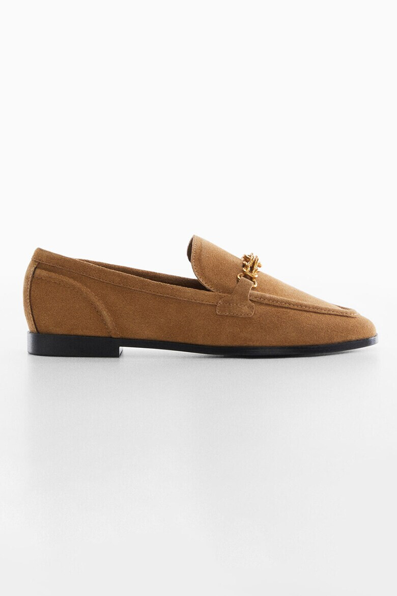 Mango Pantofi loafer de piele intoarsa cu aplicatii lant Halo - Pled.ro