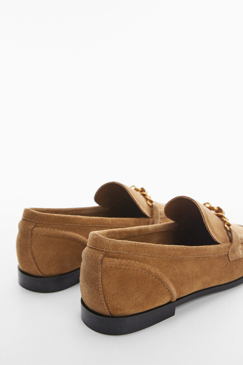 Mango Pantofi loafer de piele intoarsa cu aplicatii lant Halo - Pled.ro