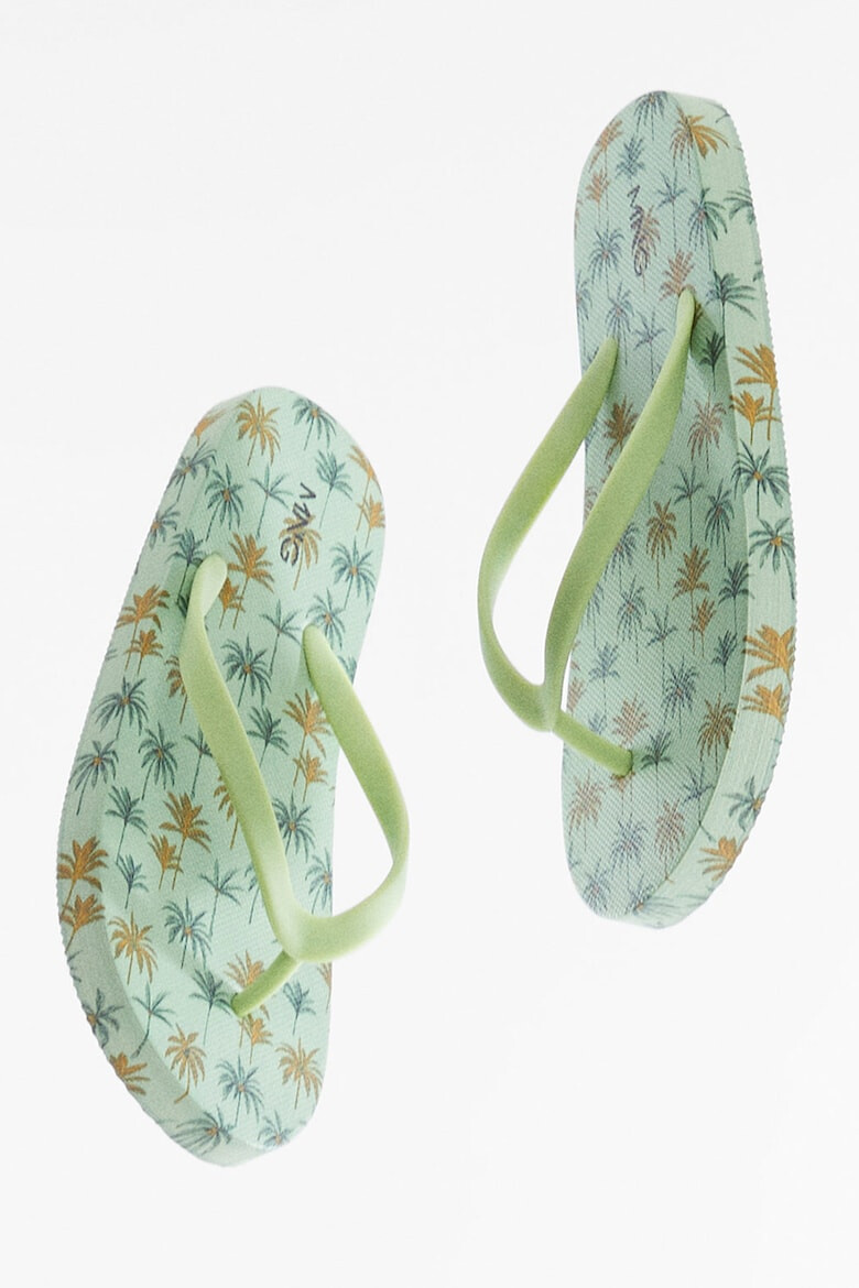 Mango Papuci flip-flop cu imprimeu - Pled.ro