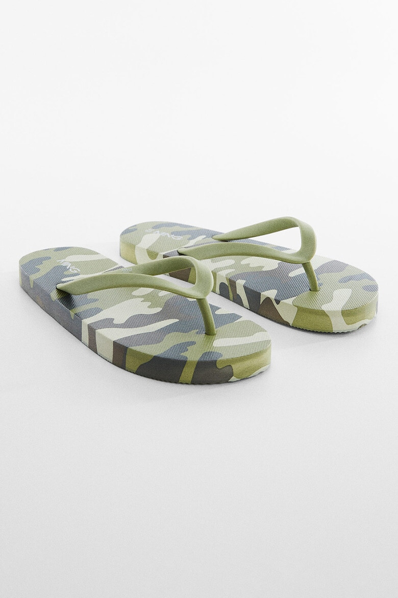 Mango Papuci flip-flop cu modl camuflaj Camu - Pled.ro