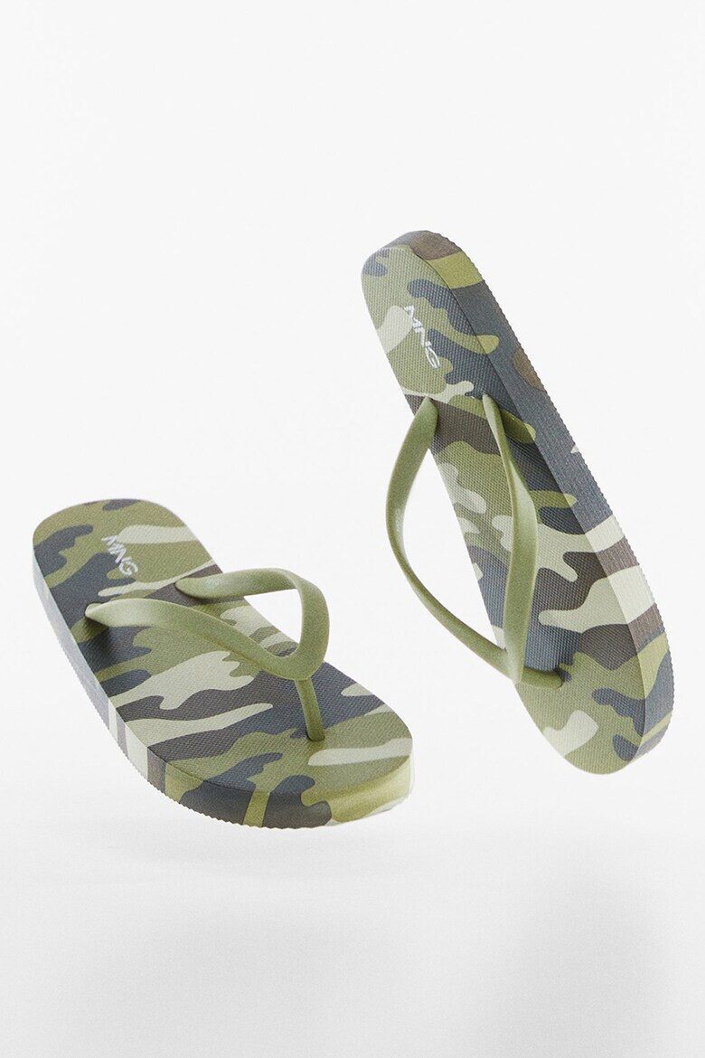 Mango Papuci flip-flop cu modl camuflaj Camu - Pled.ro