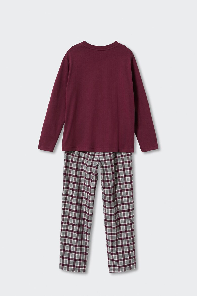 Mango Pijama de bumbac cu pantaloni lungi Alarm - Pled.ro