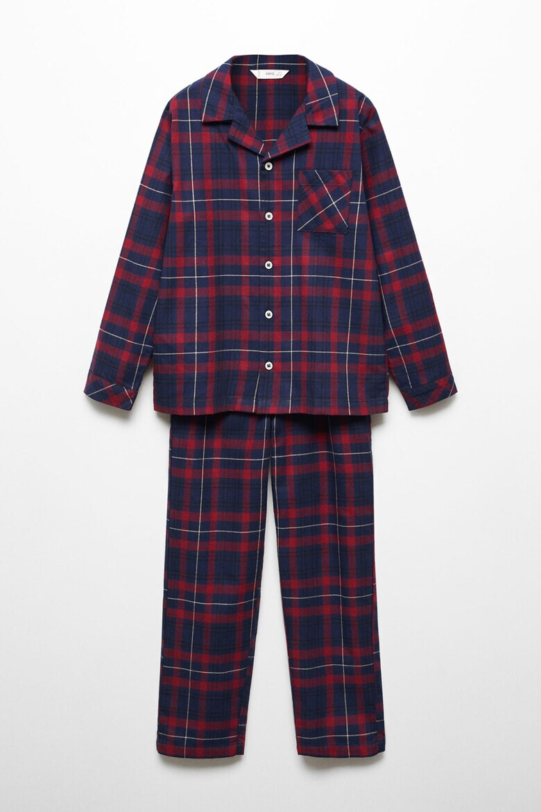 Mango Pijama de bumbac in carouri Xmax - Pled.ro