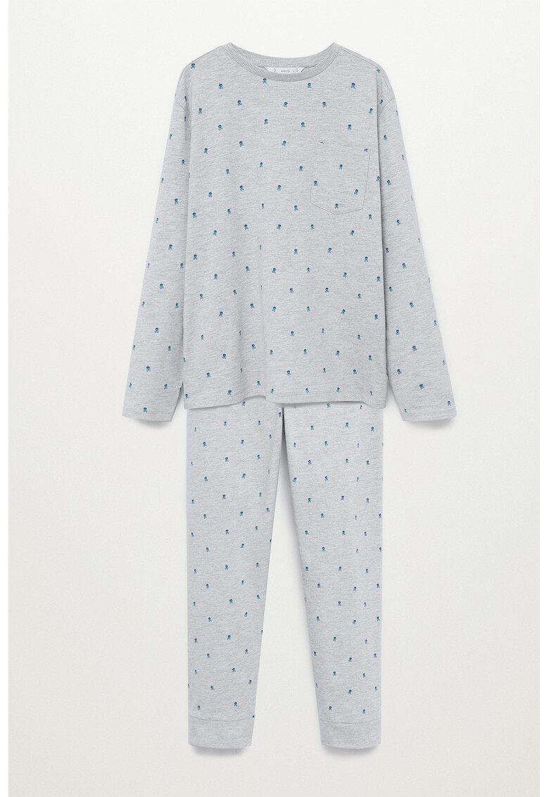 Mango Pijama din amestec de bumbac organic cu imprimeu Jack - Pled.ro