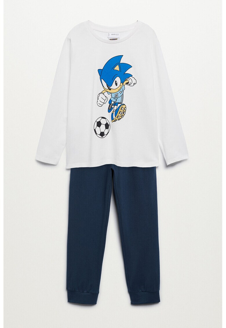 Mango Pijama din bumbac cu imprimeu Sonic - Pled.ro