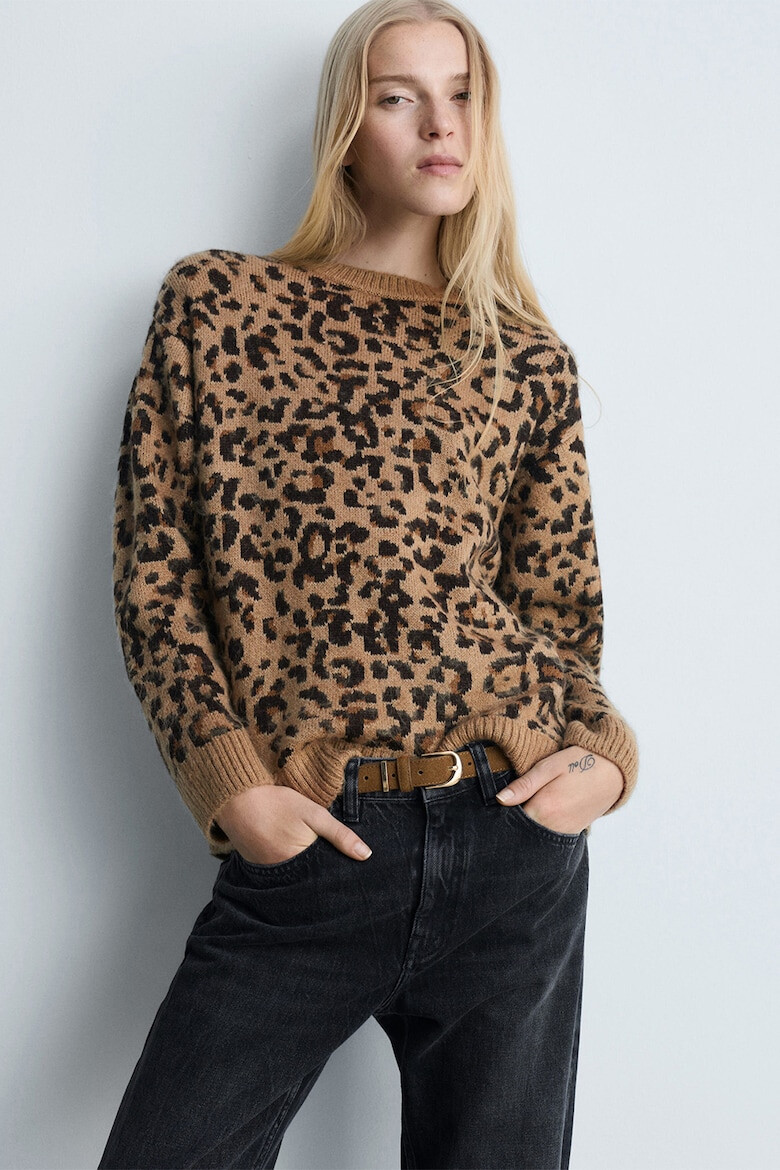 Mango Pulover cu animal print Pardo - Pled.ro