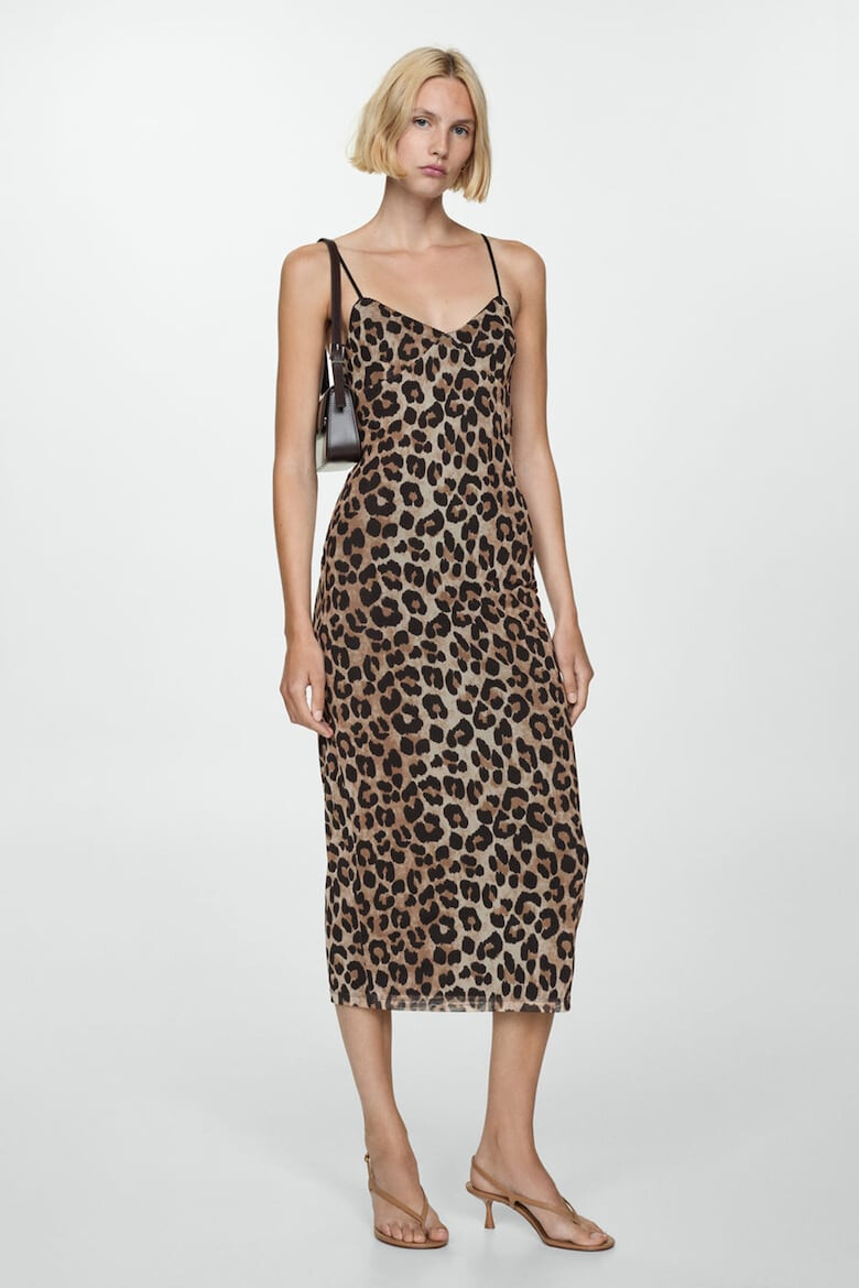 Mango Rochie dreapta cu animal print Leo - Pled.ro