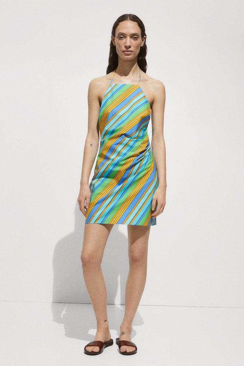 Mango Rochie halter in dungi Stripi - Pled.ro