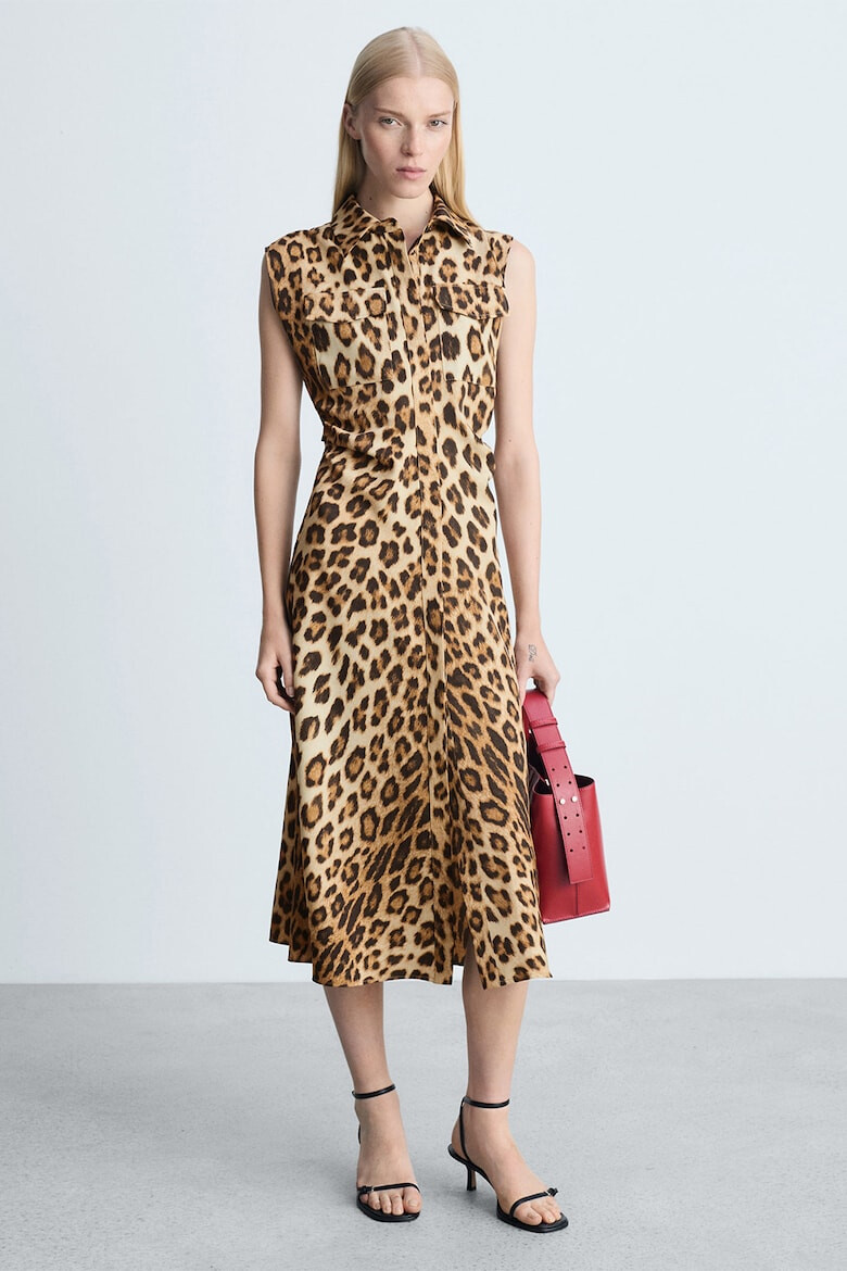 Mango Rochie midi cu animal print Miriam - Pled.ro