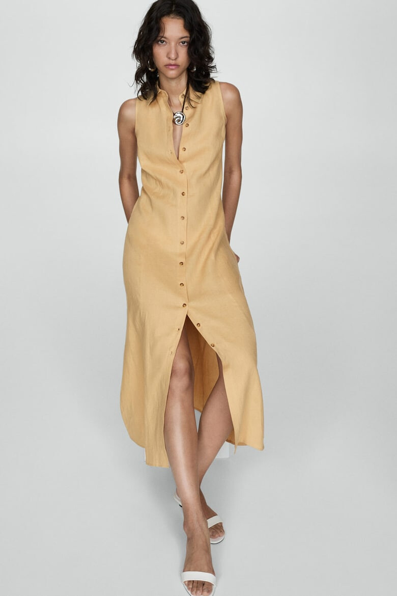 Mango Rochie midi din in Alice - Pled.ro