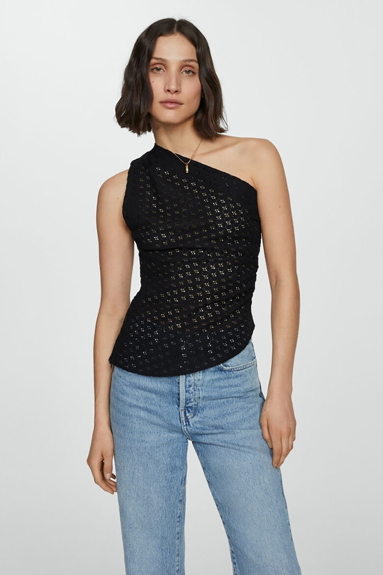 Mango Top asimetric cu design cu perforatii Lemon - Pled.ro