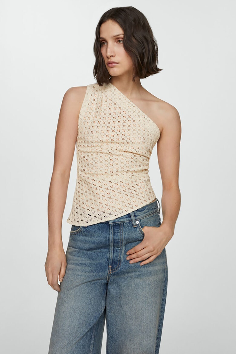 Mango Top asimetric cu design cu perforatii Lemon - Pled.ro