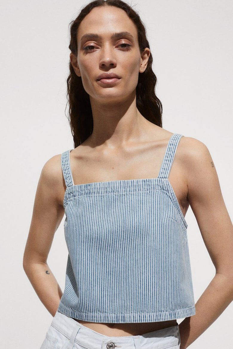 Mango Top crop din denim Ibiza - Pled.ro