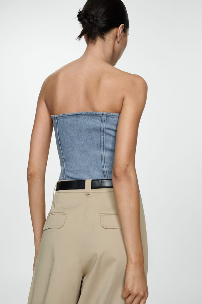 Mango Top de denim fara bretele Florida - Pled.ro