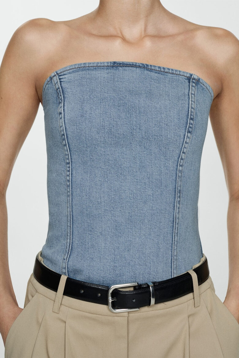 Mango Top de denim fara bretele Florida - Pled.ro