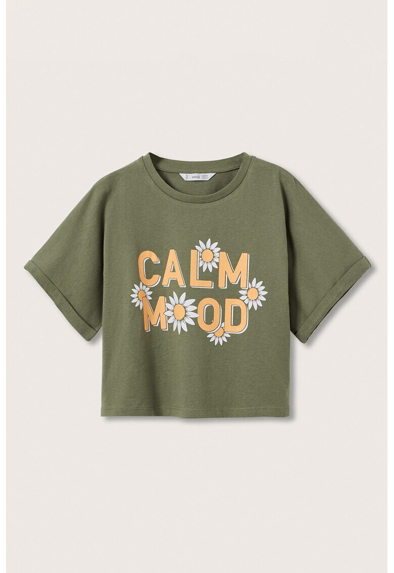 Mango Tricou crop cu imprimeu Mood - Pled.ro