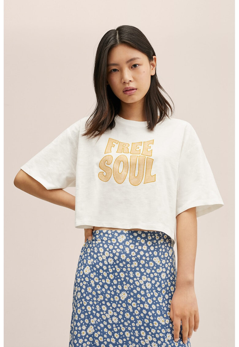 Mango Tricou crop supradimensionata Free Soul - Pled.ro