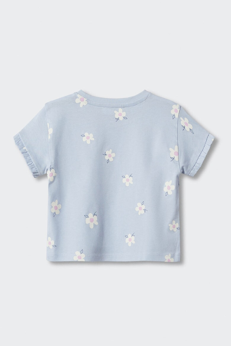 Mango Tricou cu decolteu la baza gatului si imprimeu floral Spring - Pled.ro