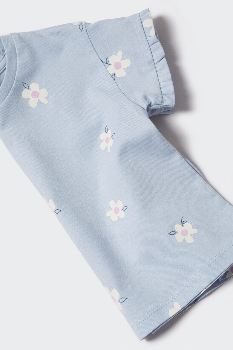 Mango Tricou cu decolteu la baza gatului si imprimeu floral Spring - Pled.ro