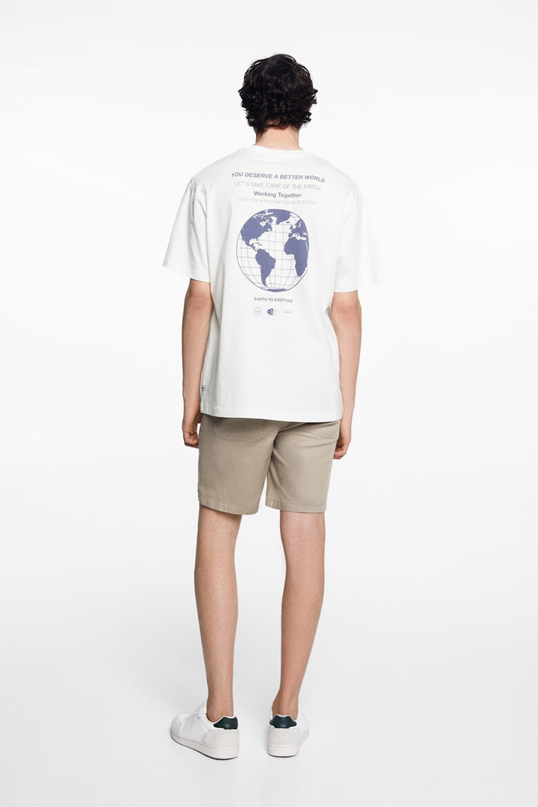 Mango Tricou cu decolteu la baza gatului World - Pled.ro