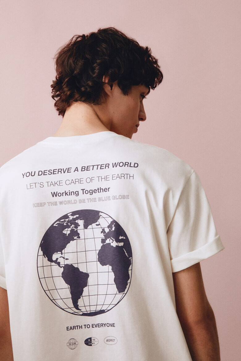 Mango Tricou cu decolteu la baza gatului World - Pled.ro