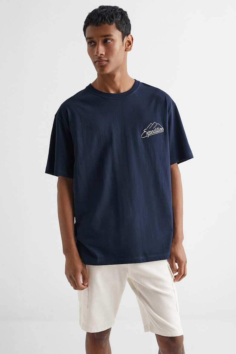 Mango Tricou cu imprimeu text Peaks - Pled.ro