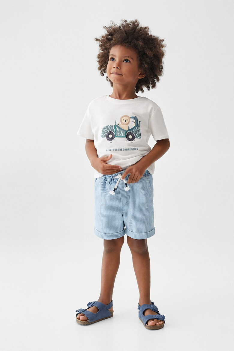 Mango Tricou de bumbac cu imprimeu Road - Pled.ro