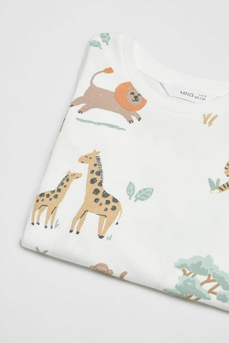 Mango Tricou de bumbac cu imprimeu Zoo - Pled.ro