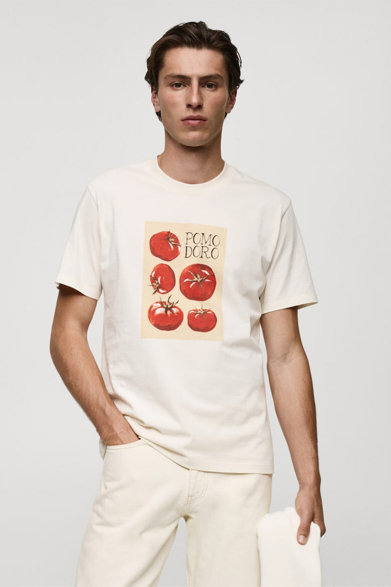 Mango Tricou din bumbac cu imprimeu grafic Pomodoro - Pled.ro