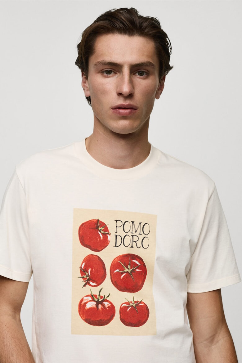 Mango Tricou din bumbac cu imprimeu grafic Pomodoro - Pled.ro