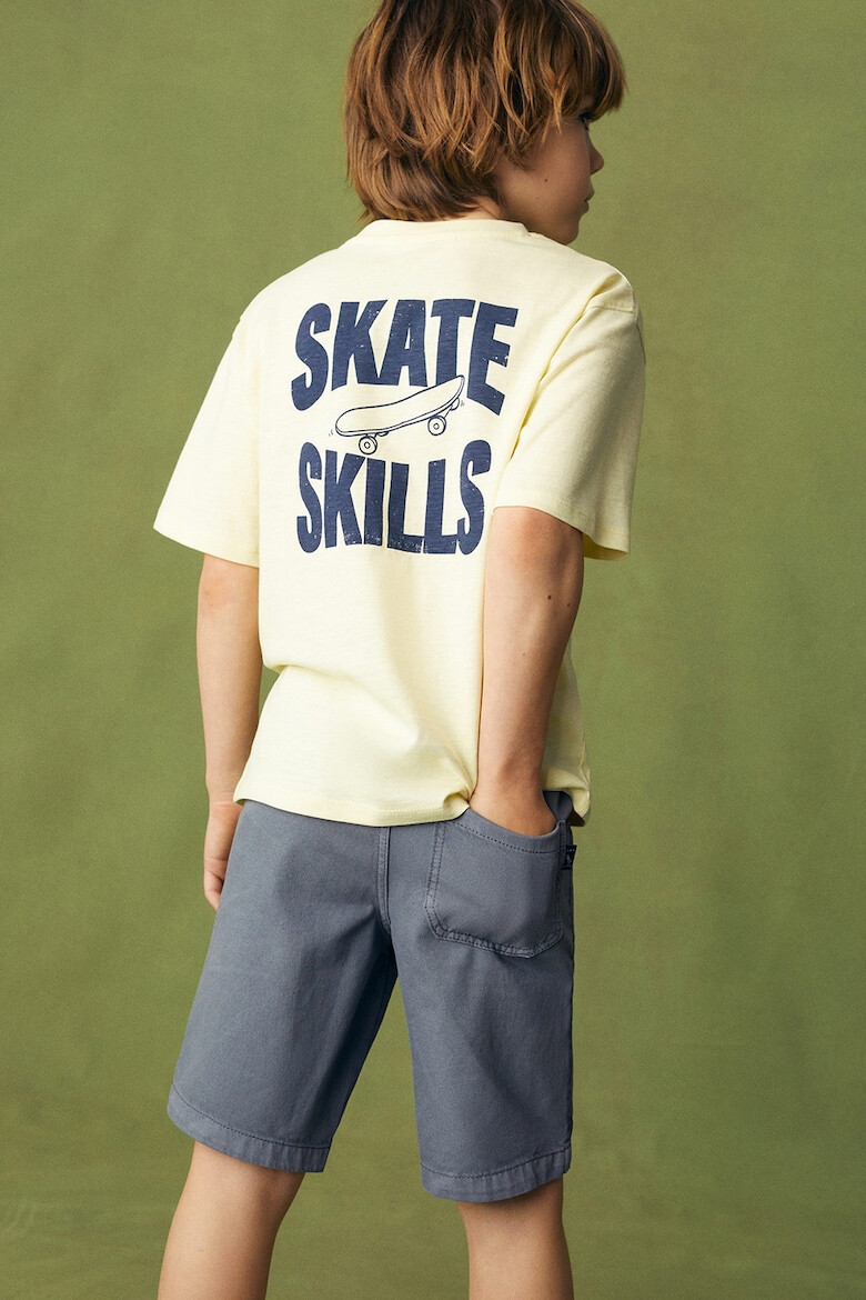 Mango Tricou din bumbac cu imprimeu Skills - Pled.ro