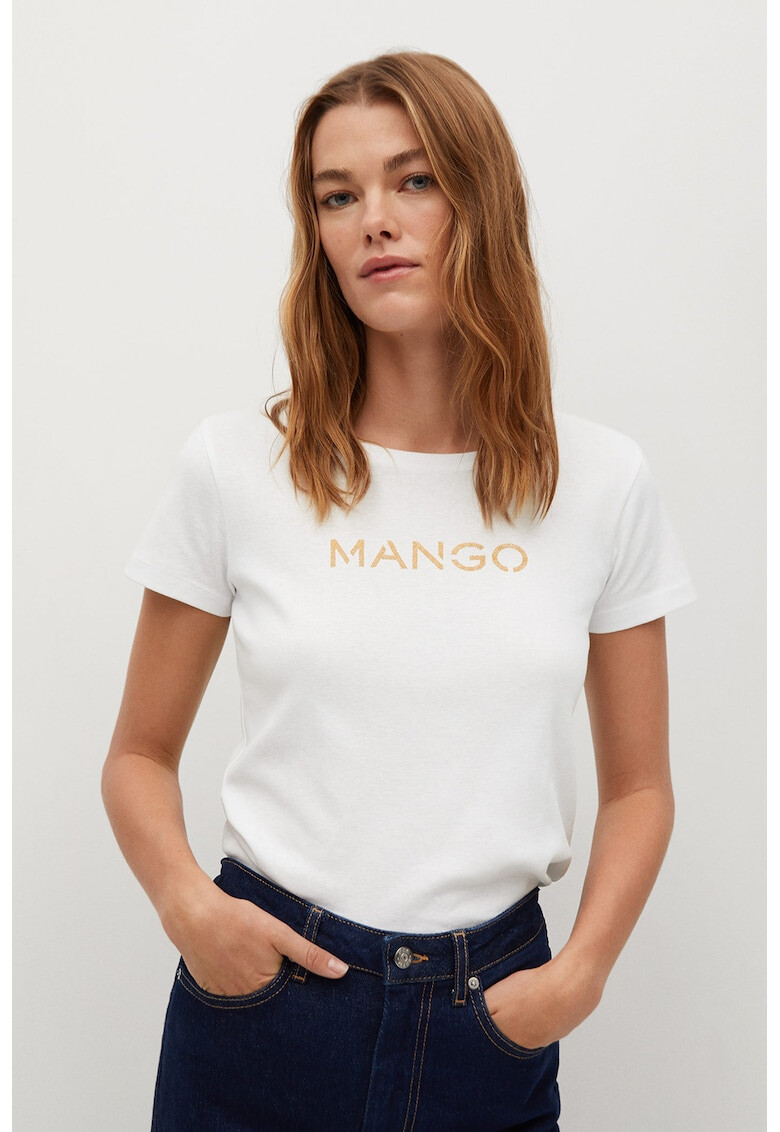 Mango Tricou din bumbac organic Logo - Pled.ro