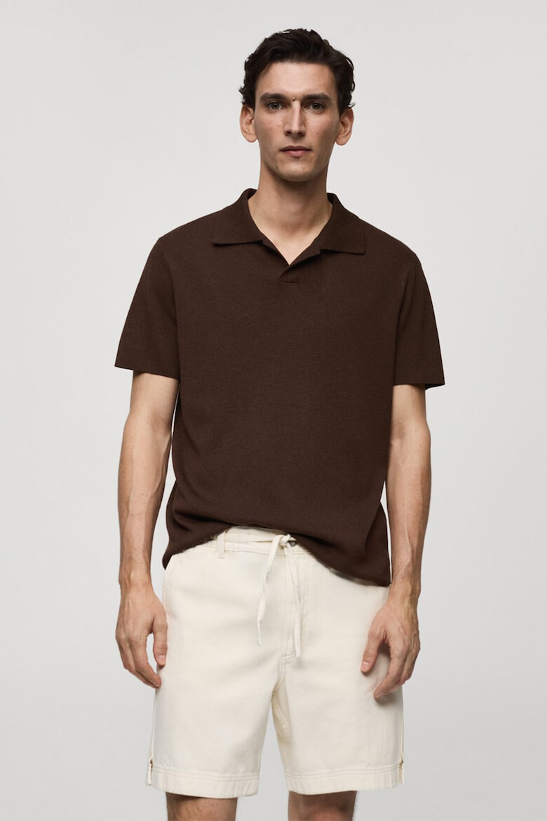 Mango Tricou polo cu model uni Lino - Pled.ro