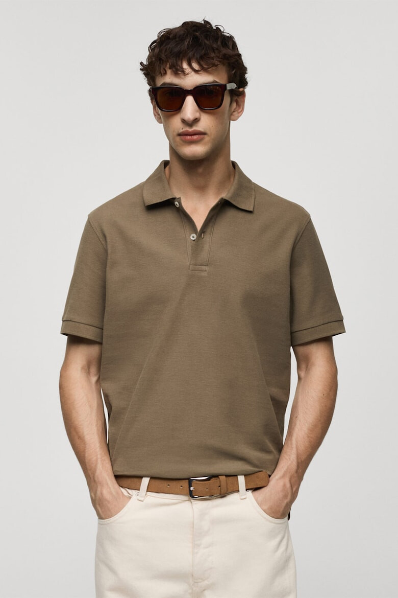 Mango Tricou polo de bumbac pique Rea - Pled.ro