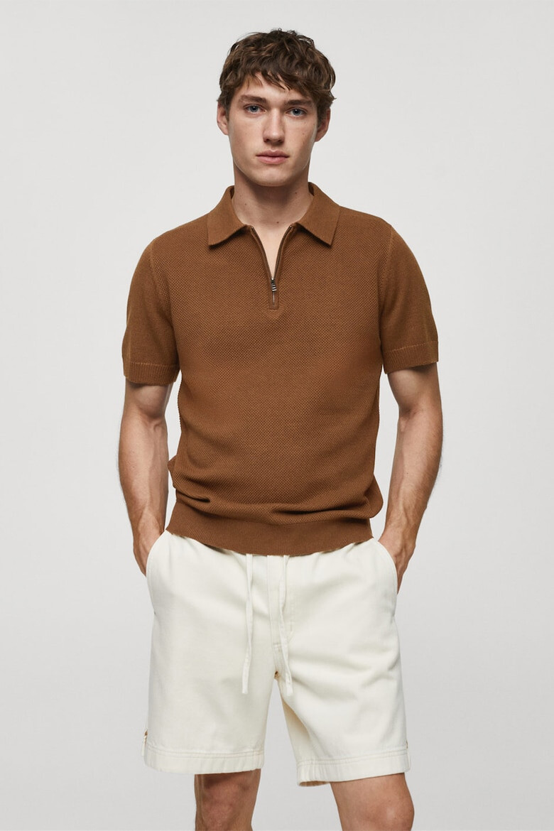 Mango Tricou polo tricotat Canario - Pled.ro