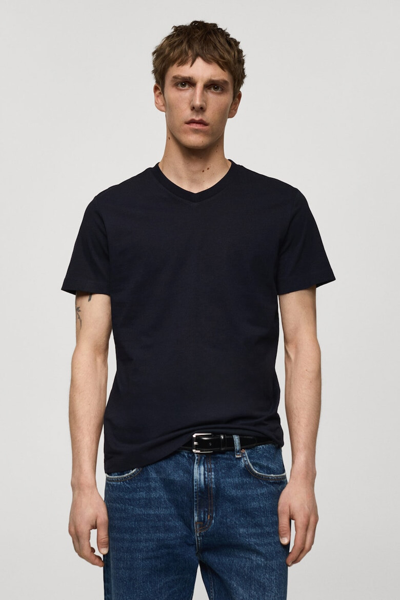 Mango Tricou slim fit cu decolteu in V Chelsea - Pled.ro